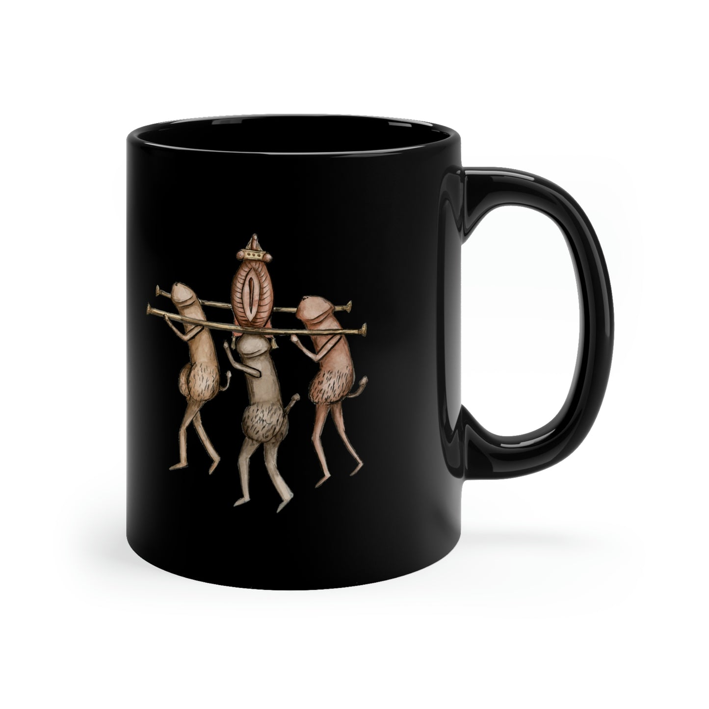 Traveling Vagina - 11oz Black Mug